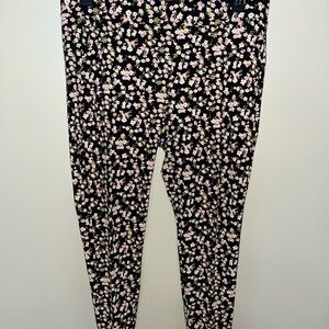 Black&Floral Print Leggings - size 2